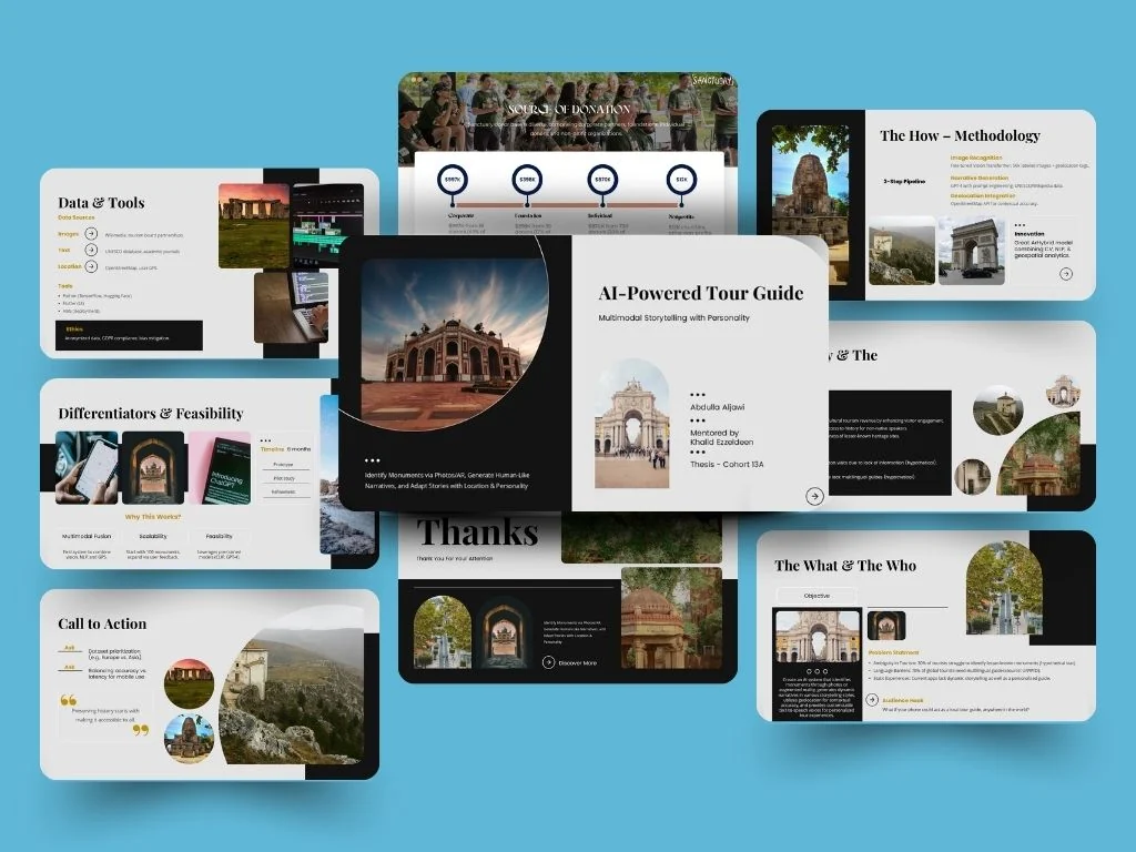 AI-powered tour guide presentation deck