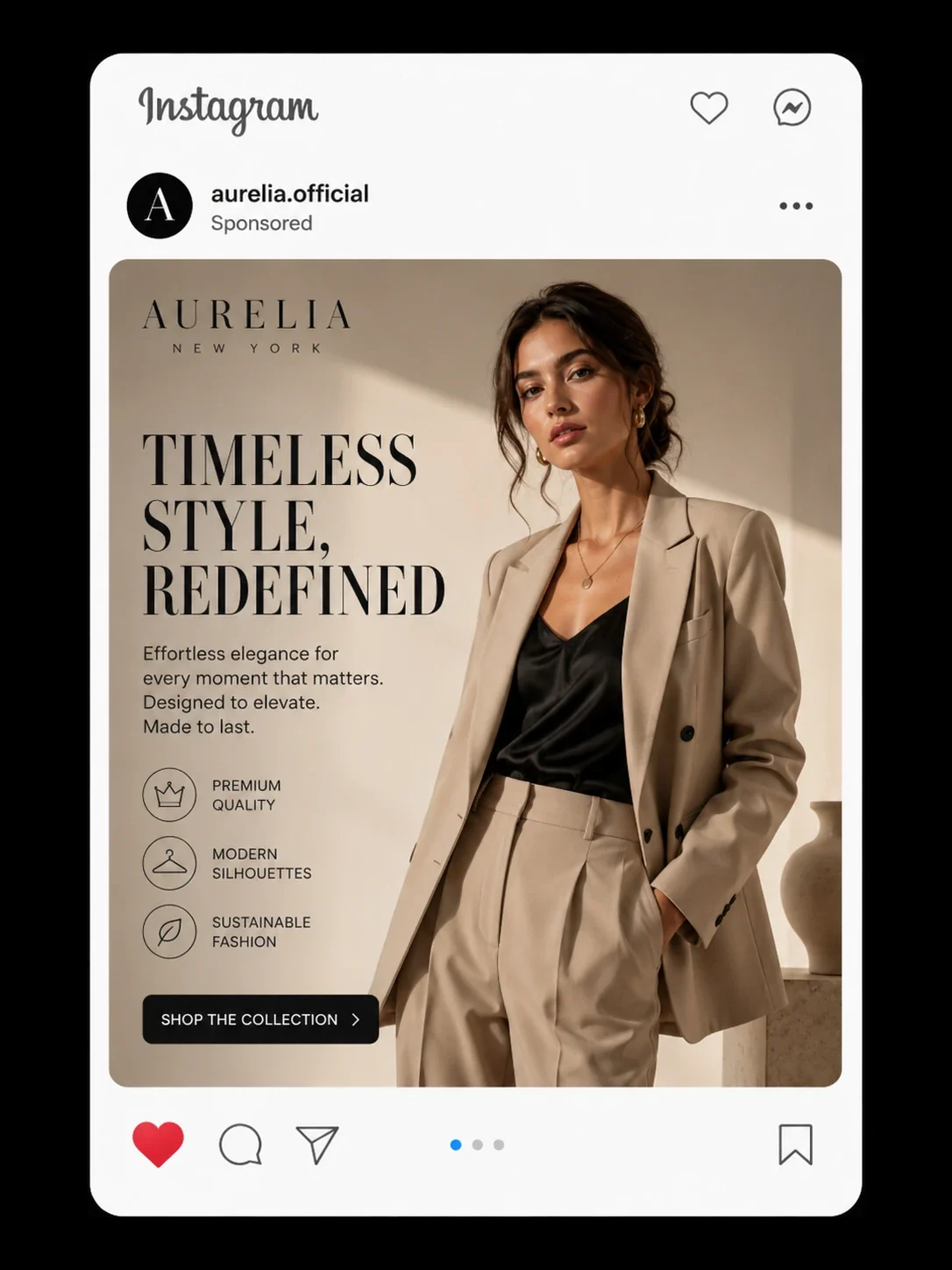 Aurelia fashion Instagram ad