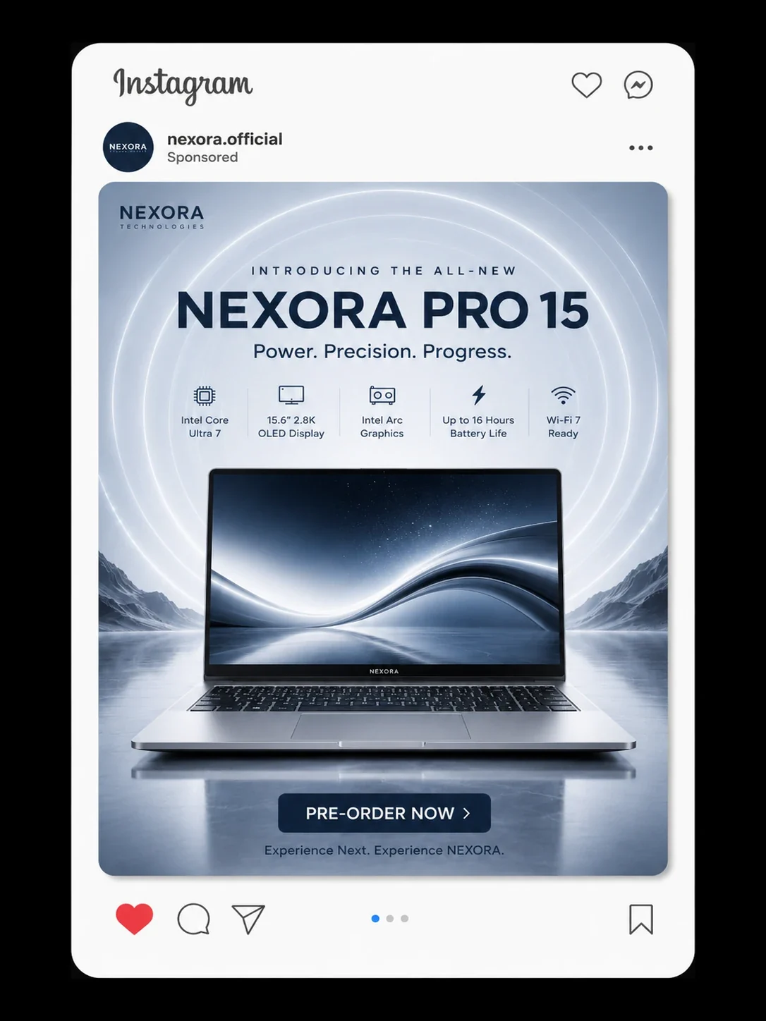Nexora Pro laptop Instagram ad