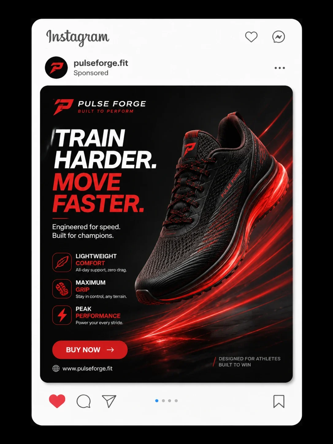 Pulse Forge shoe Instagram ad