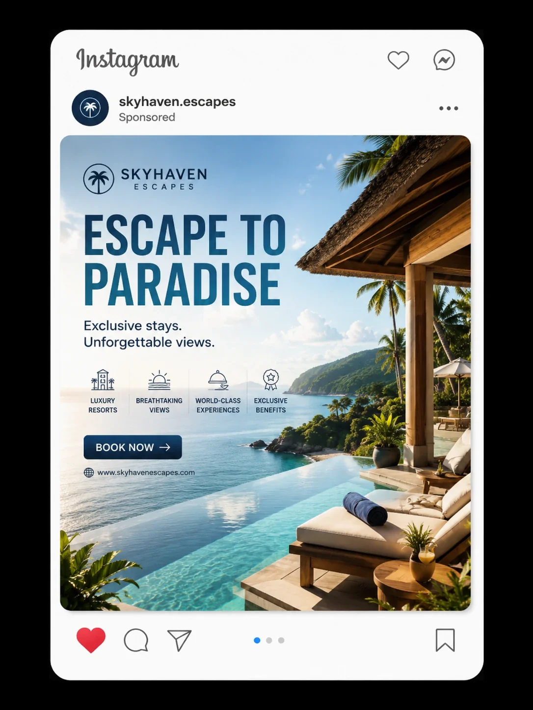 Skyhaven travel Instagram ad