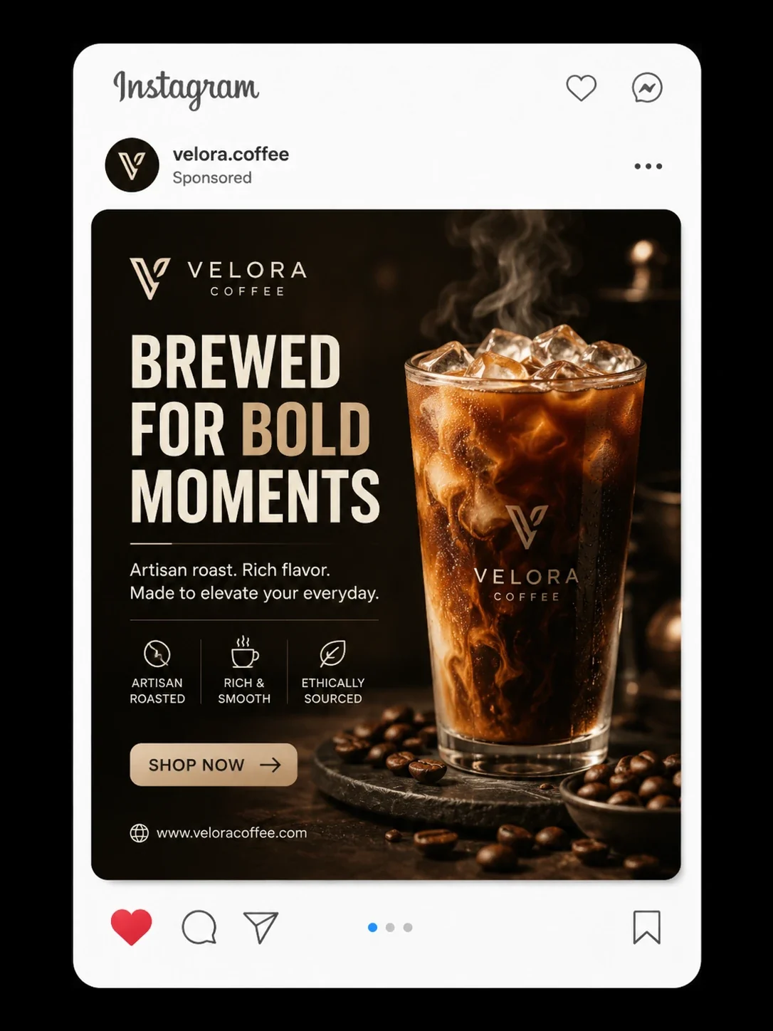 Velora coffee Instagram ad